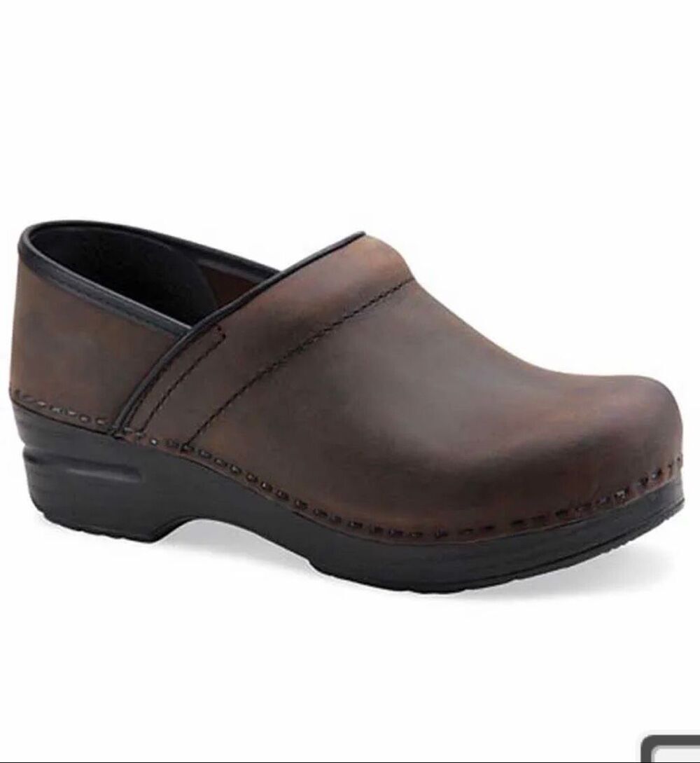 Dansko Professional Black Leather Clogs-39N